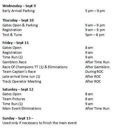 TIME SCHEDULE FOR BRACKET FINALS